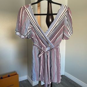 Francesca’s striped linen romper